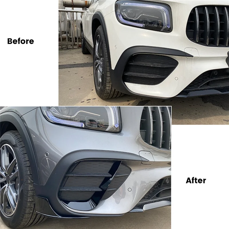 Car Front Bumper Canards Spoiler Lip Side Splitters for Mercedes GLB Class X247 AMG 2019-2022 Body Kits