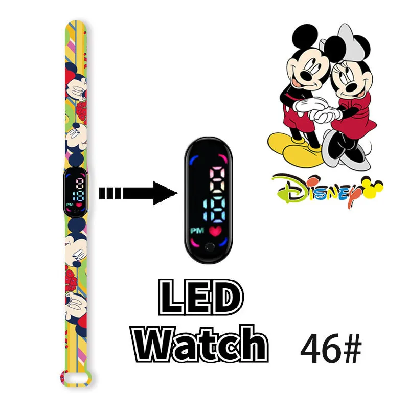 Disney Mickey Minnie Children\'s Watch Cartoon Character Donald Duck Daisy LED Electronic Sports waterproof Bracelet kids Watches