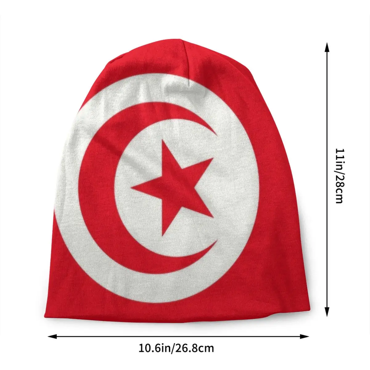 Tunisia Vlag Skullies Mutsen Hiphop Winter Warm Mannen Gebreide Muts Volwassen Unisex Muts Mutsen