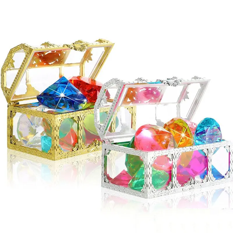 Vintage Transparent Jewelry Storage Box Necklace Earrings Ring Crystal Gem Jewelry Organizer for Women Jewelry Display Case