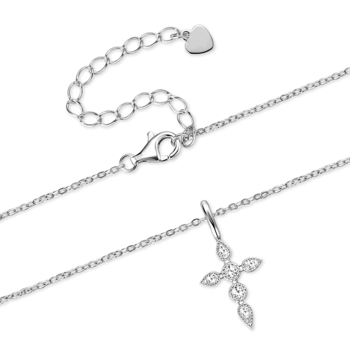 

45CM Moissanite Cross Pendant Necklace for Women 925 Sterling Silver Necklaces Chain Fine Jewelry Gifts