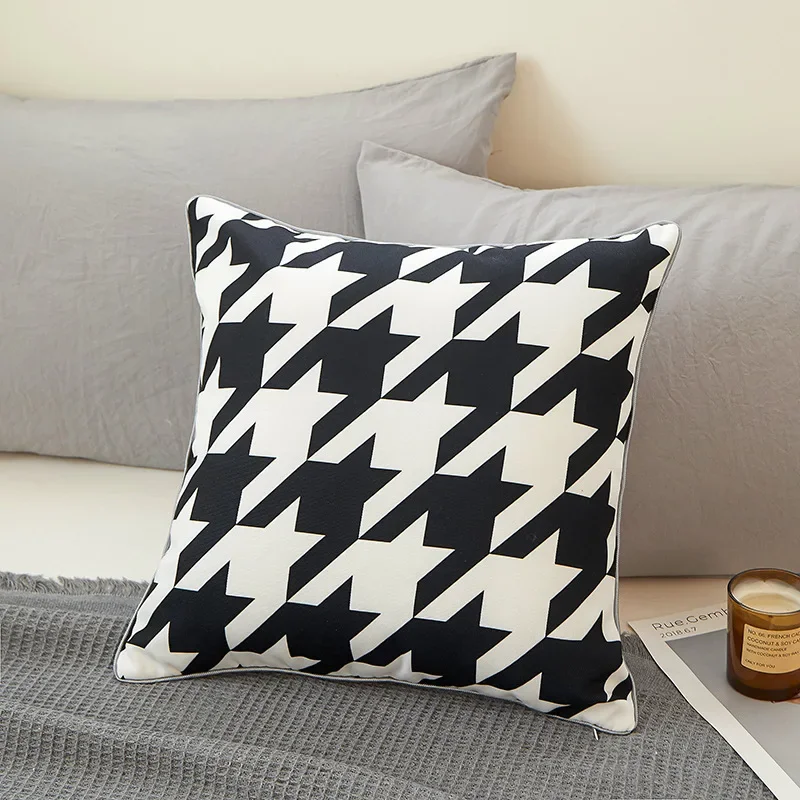 Minimalist Nordic INS Pillow Cover, Geometric Light, Luxury, High-end, Small Fragrant Sofa, Bedroom, Home Decoration, 45cm