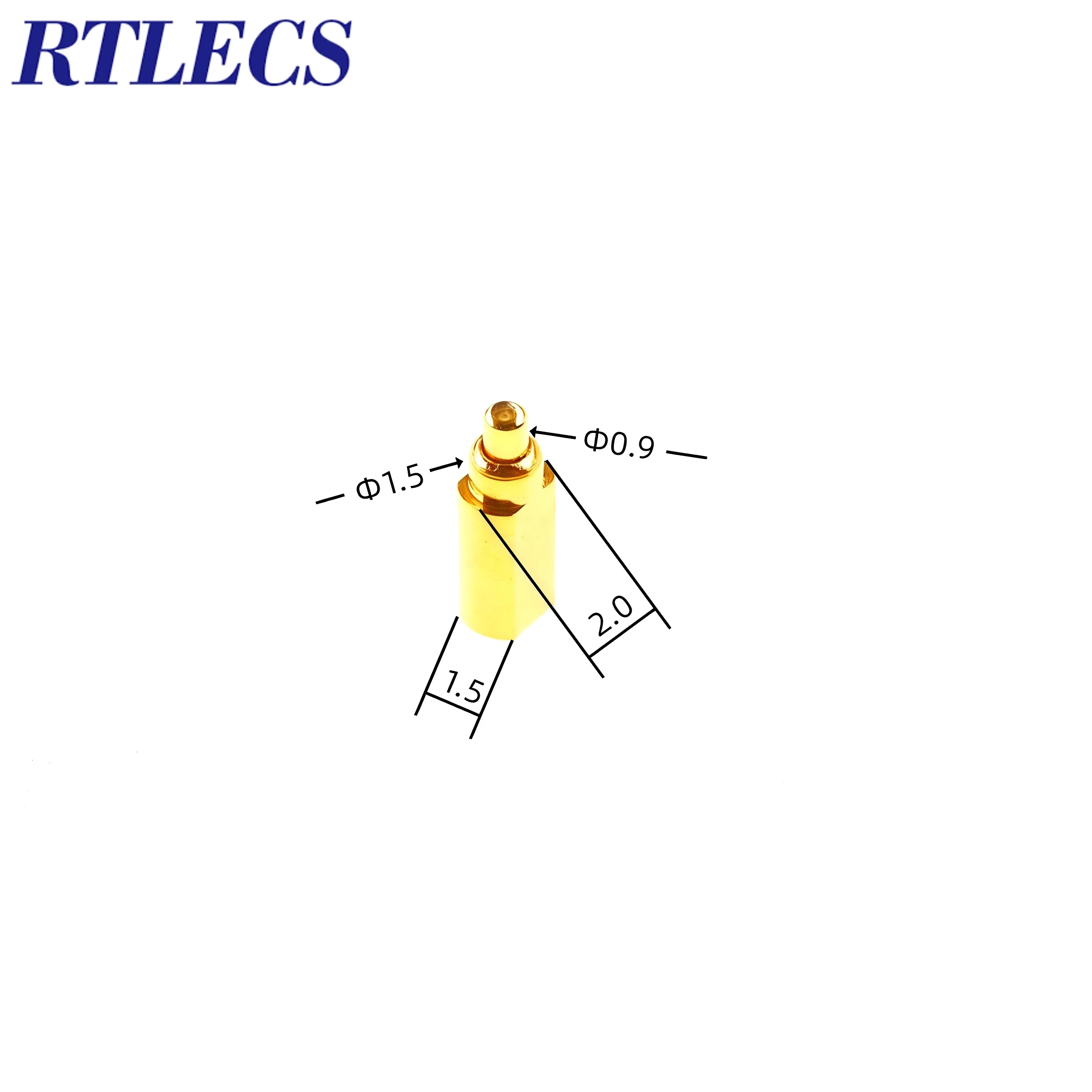 Ultra Low Profile 1.5mm Height Horizontal Pogo Pin Right Angle SMT 4.5mm to 7mm Length 1A Probe Spring Loaded Gold Plated for El
