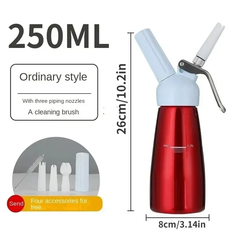 250ml Cream Gun Siphon Whipped Cream Dispenser Cream Foaming Gun Kitchen Accessories Tools +Nozzle whipped Kitchen Tools images - 6