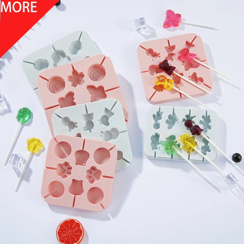 Silicone Lollipop Mold and Sticks Round Heart Flower Star Shape Hard Candy Epoxy Resin Cake Decorating Tool Baking Accessories