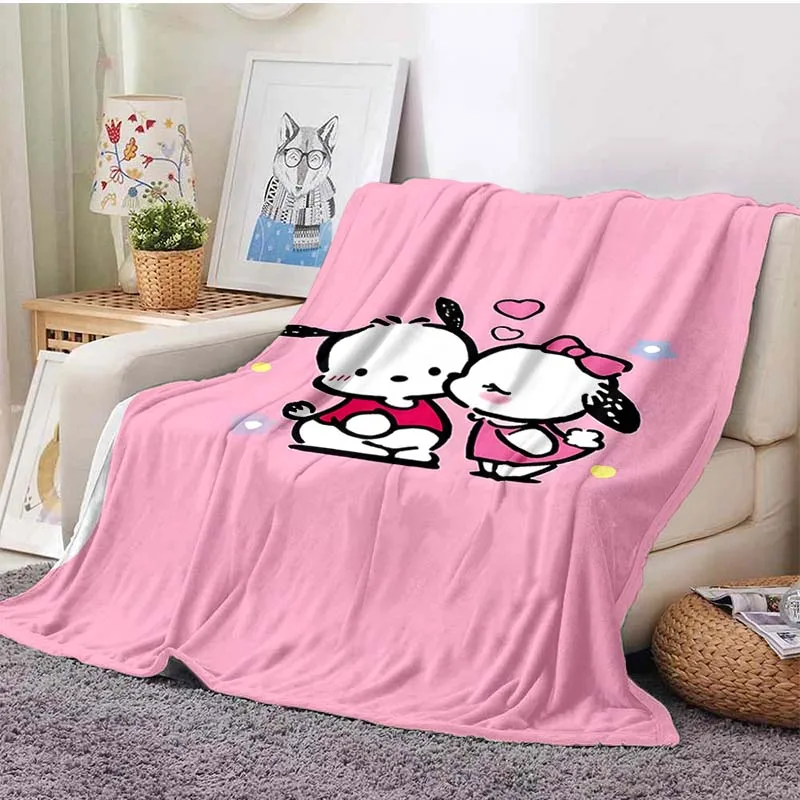 

17 Styles Pochacco Cute Blanket Hello Kitty Soft Flannel Throw Fluffy Bed Blanket Sofa Four Season Warm Break Blanket Baby Gift