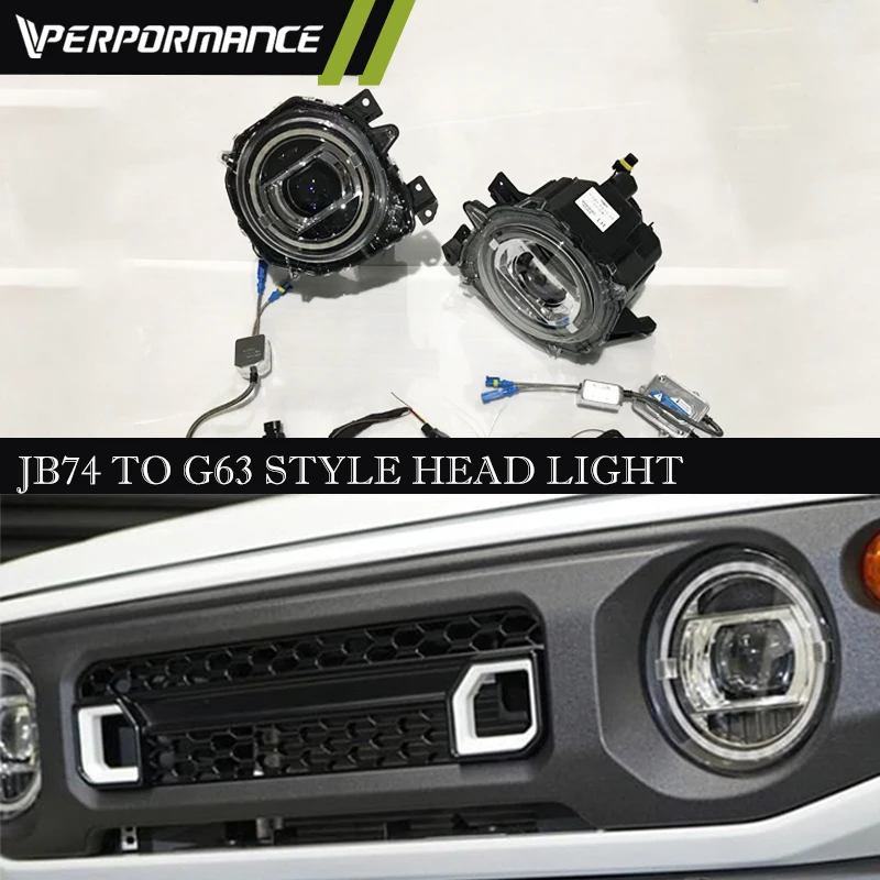 Jimny Headlight To G Class W464 W463A Design JB74 To G63 Style Head Lamp Front Light LED JB74 Upgrade To G Style Headlamps