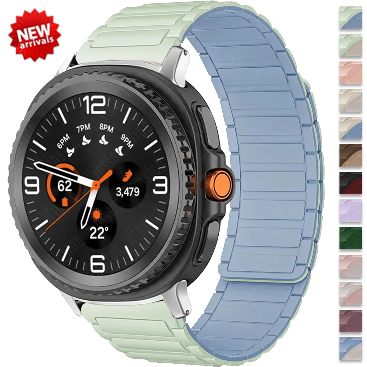 Magnetic Silicone Band For Samsung Galaxy Watch 8 Classic/8 40 44mm Sport Strap Bracelet For Galaxy Watch Ultra2025/Ultra 47mm