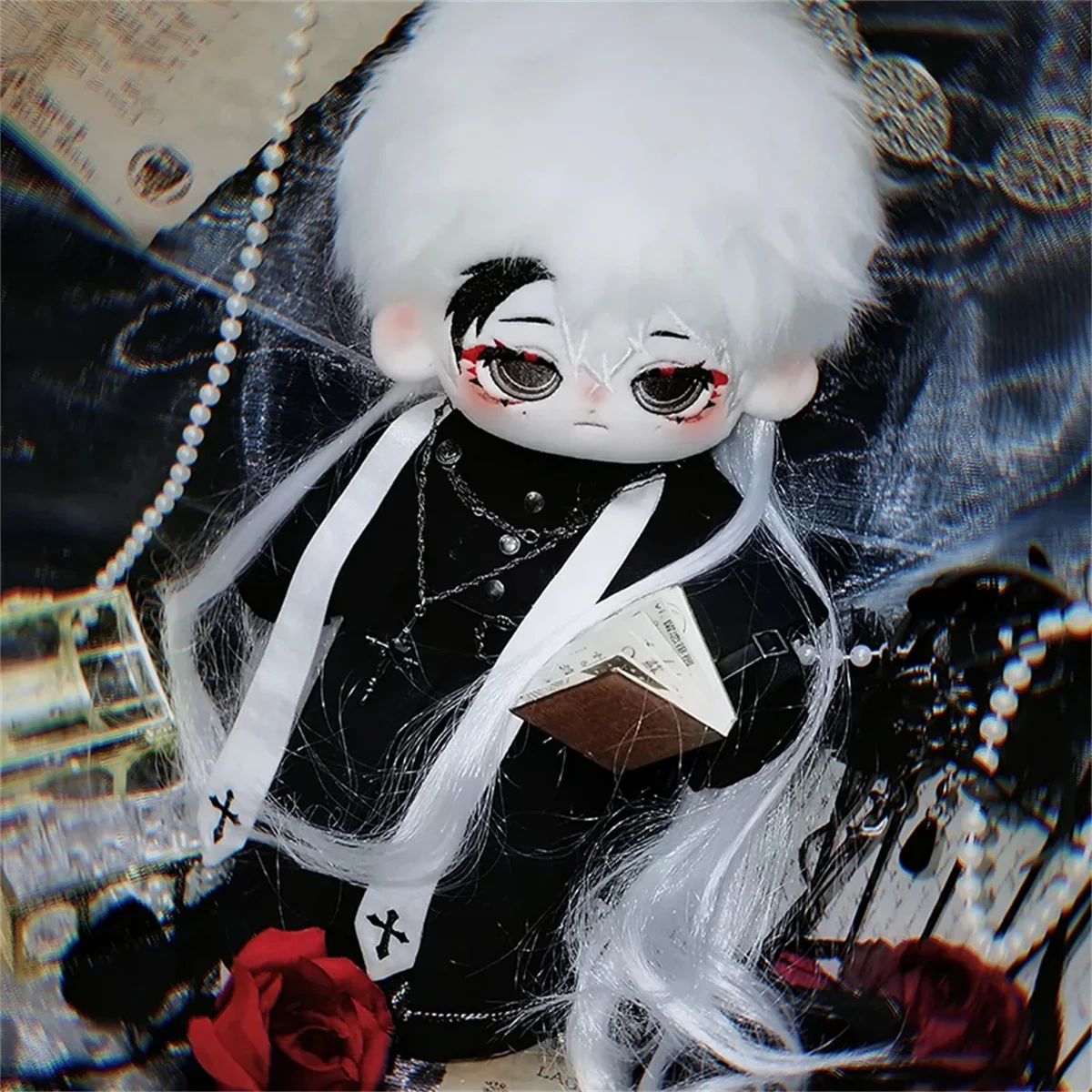 

No attributes Father Dark Black Priest Clergyman Demon Devil for 30cm Plush Doll Stuffed Only Clothes Plushie Clothing KN Mar