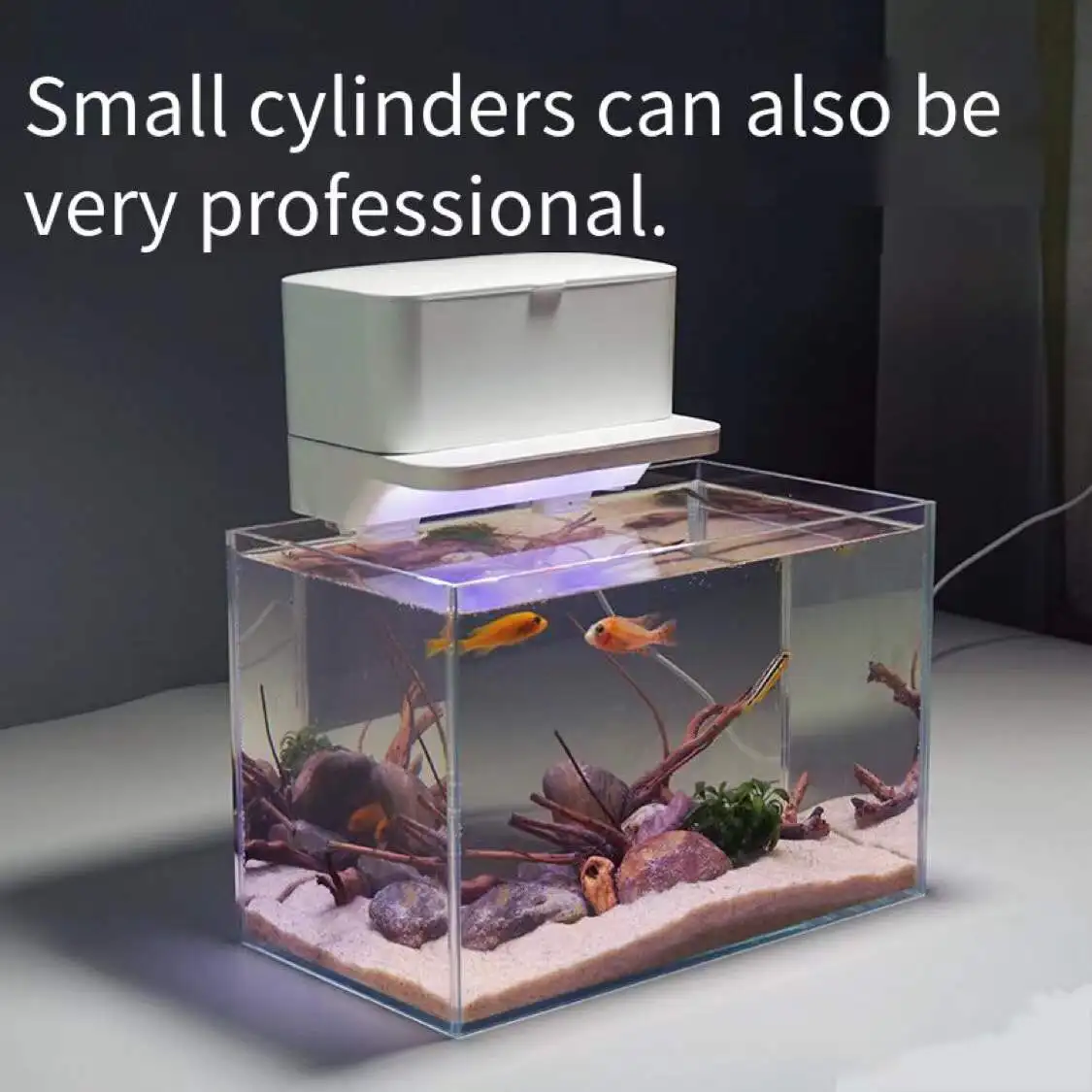 

Fish tank filter box three-in-one filter, oxygen supply filter lighting three-color mixed light lamp aquarium tube accessories5V