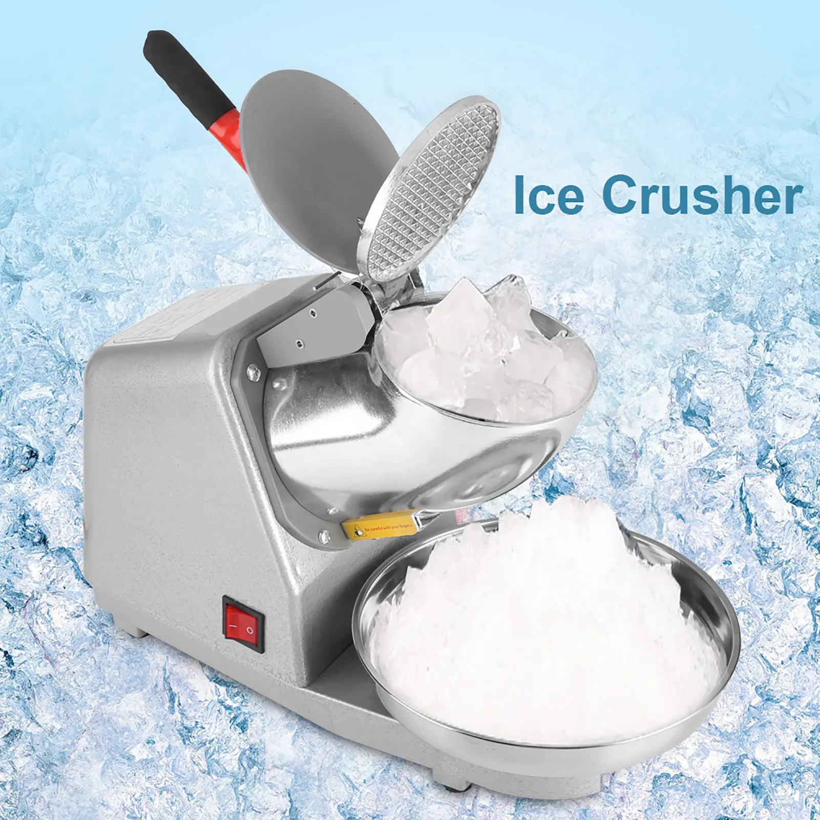 Commercial Household Manual Electric Ice Crusher Shaver Machine Snow Cone Maker