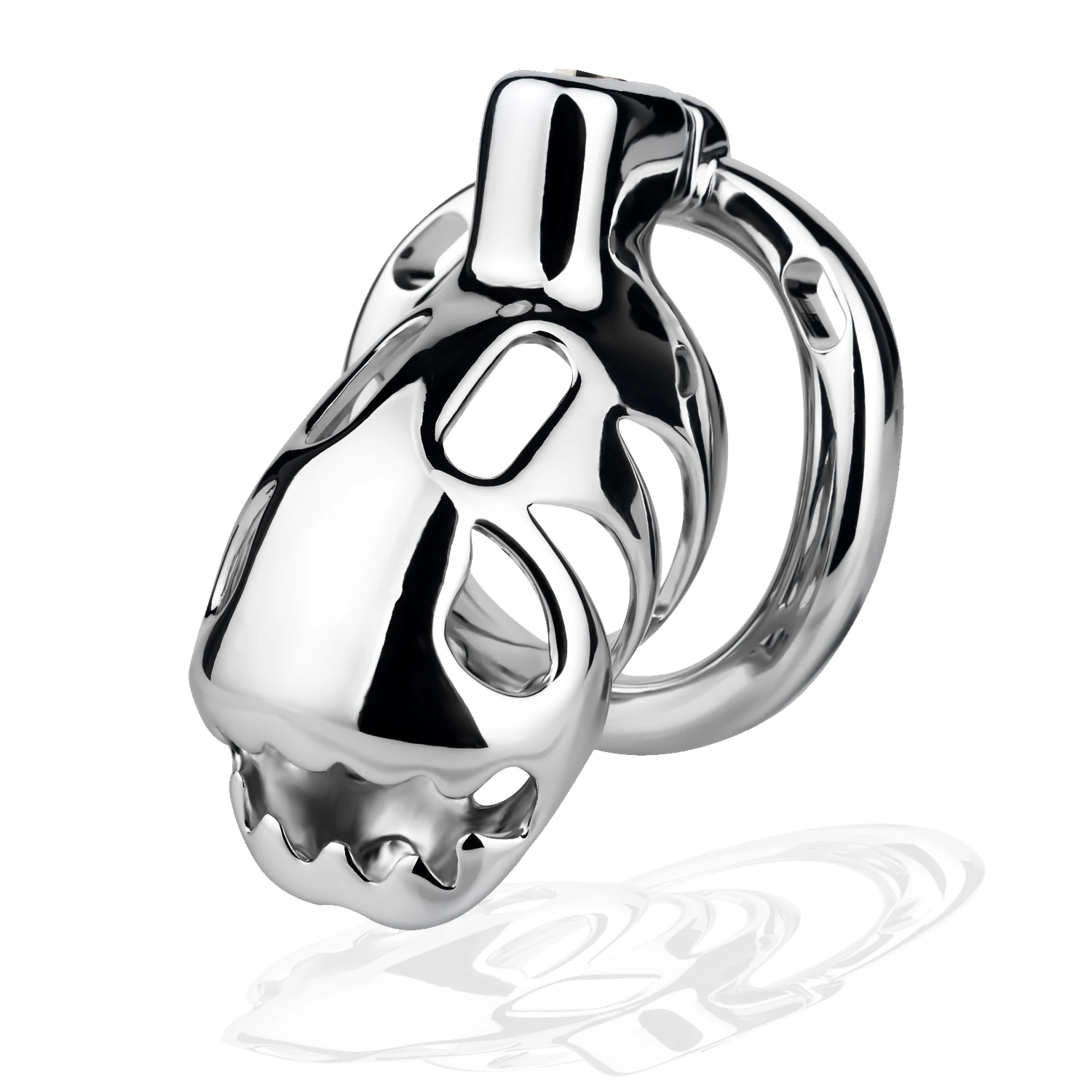 Dispositivo de jaula de castidad masculina de tiburón, aleación de aluminio, bloqueo de pene, tampón de pene, lealtad de marido, juego para adultos, Juguetes sexuales para hombres, pareja Gay