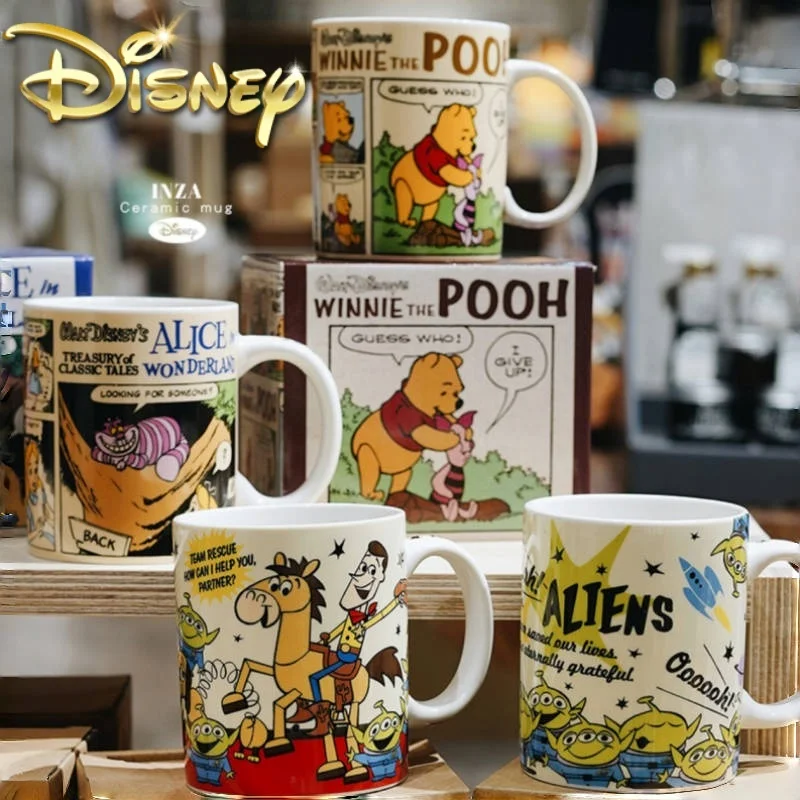 

New Arrival Disney Anime Winnie The Pooh Alice Toy Story Cartoon Cute Ceramics Collectible Mug Cups Desktop Girl Festival Gifts