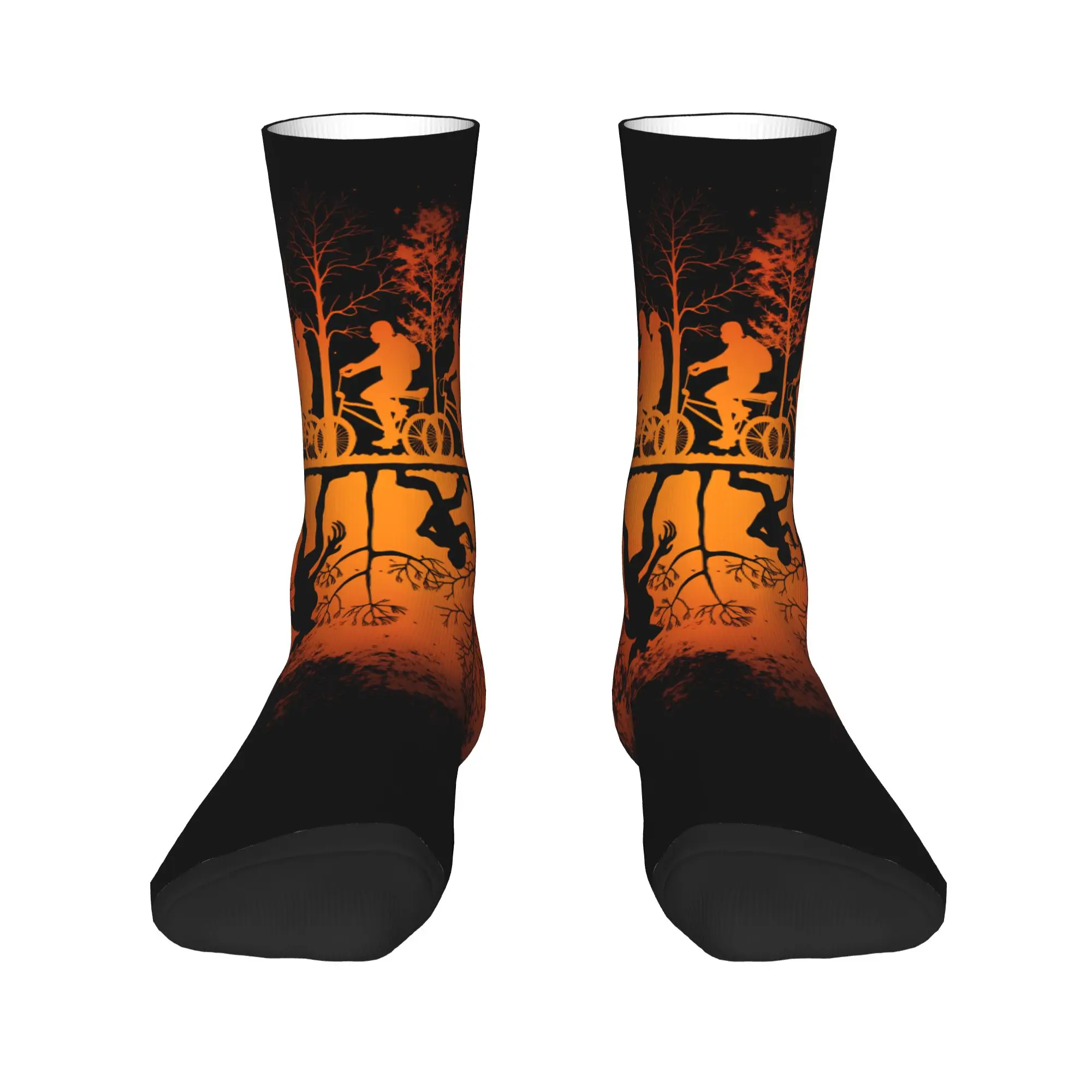 Men's Socks Stranger Alphabet Lights  Stockings Autumn Leisure Warm Soft Socks Graphic Skateboard Anti Bacterial Socks