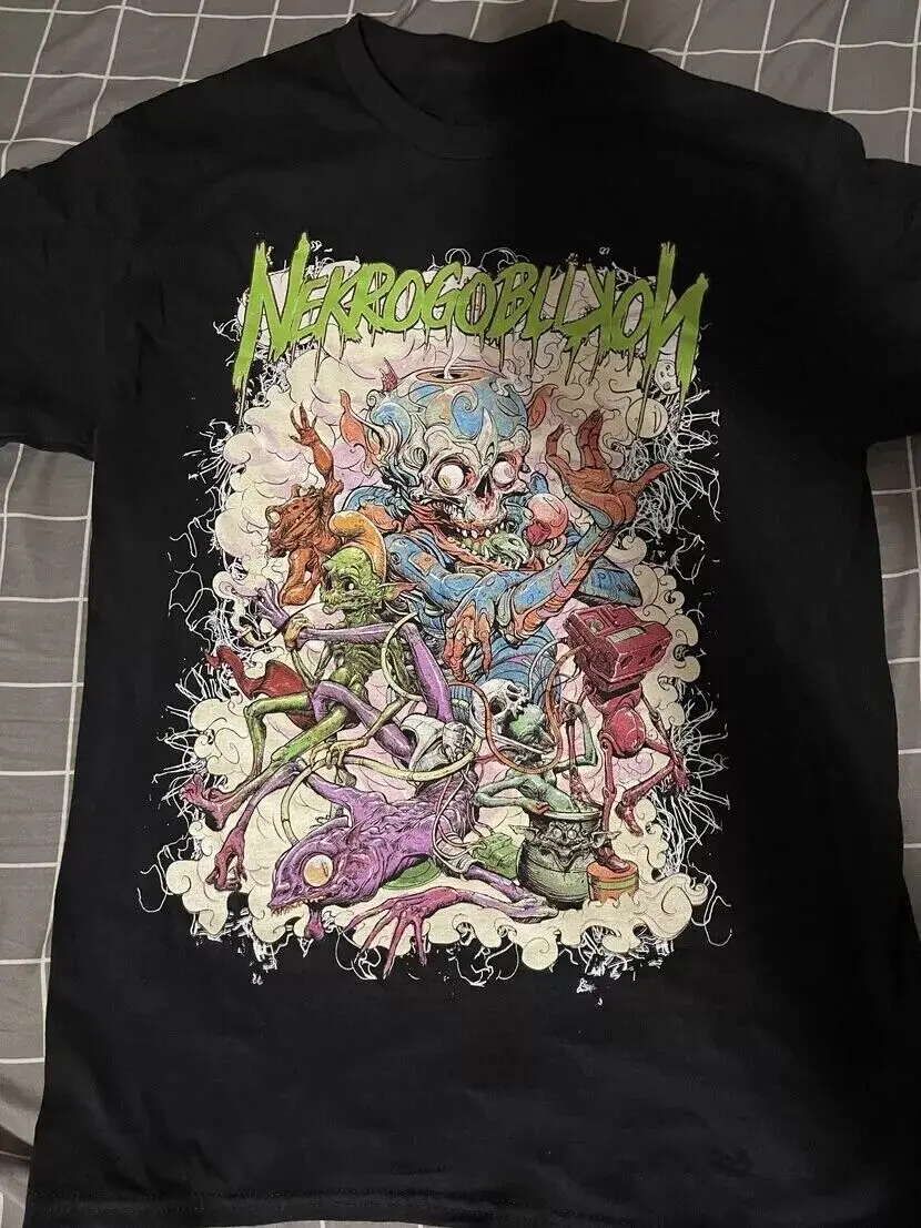 

Черная хлопковая футболка унисекс Nekrogoblikon, все размеры от S до 345XL, подарок, забавная HRL09