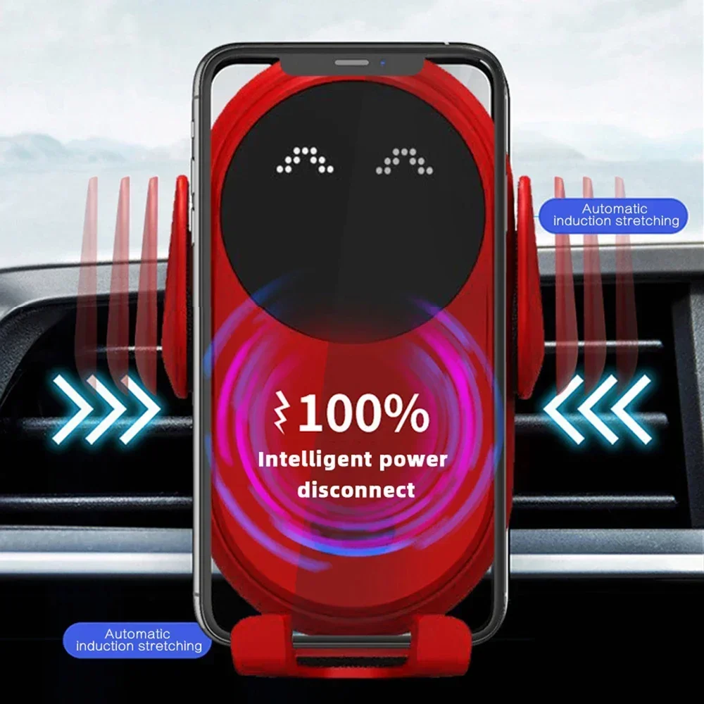 

Fashion Qi Fast Wireless Charger Car Phone Holder Smart Infrared Sensor Air Vent Mount Automatic Clamping Mobile Phone Stand