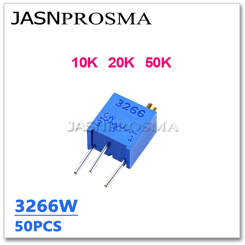 JASNPROSMA 50PCS 3266W 10K 20K 50K 103 203 503 โอห์ม 3266W-1-103LF 3266W-1-203 Original trimpot Trimmerตัวต้านทานPotentiometer