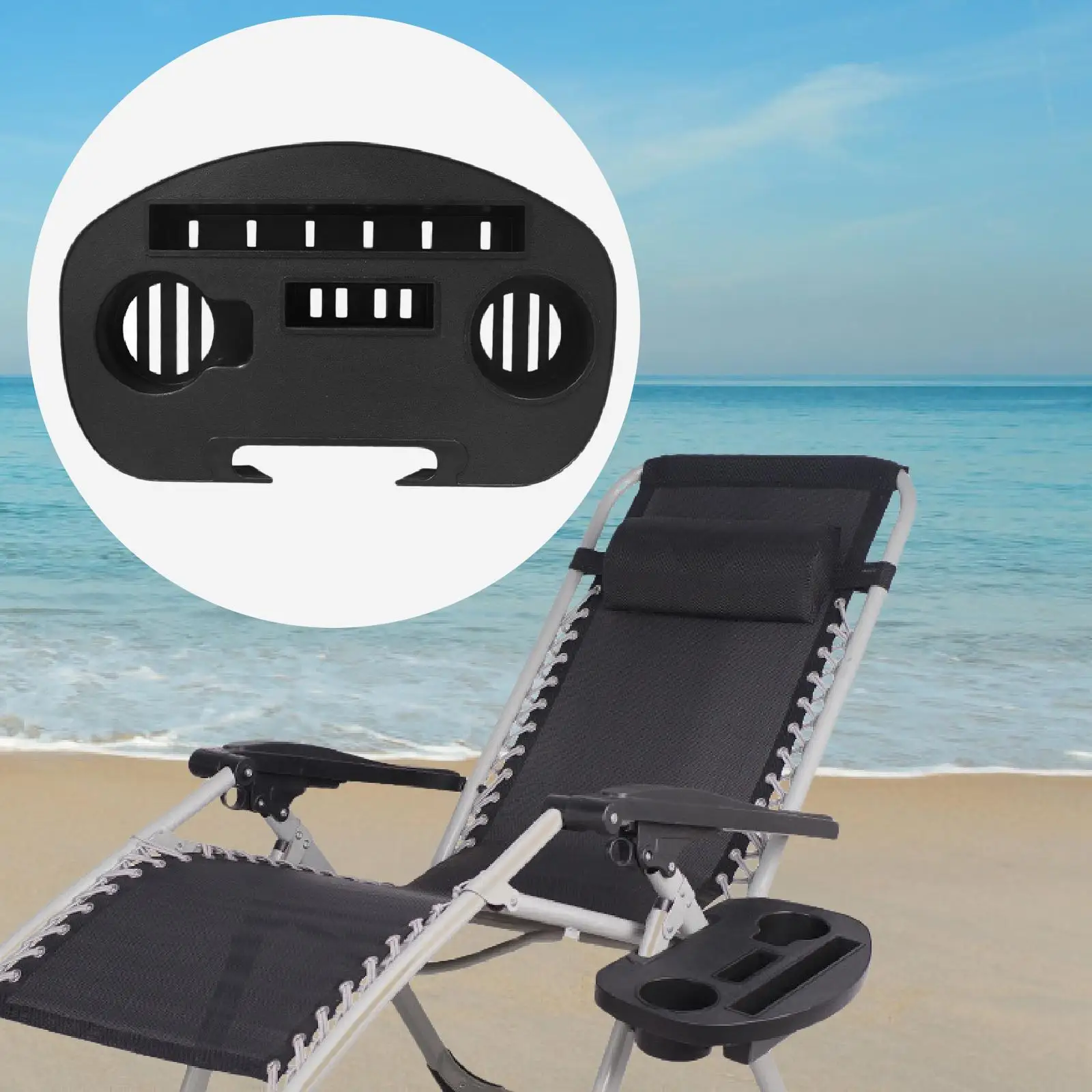 

Chair Tray Drink Holder Book Chair Cup Holder for Lounge Chair Hiking Garden