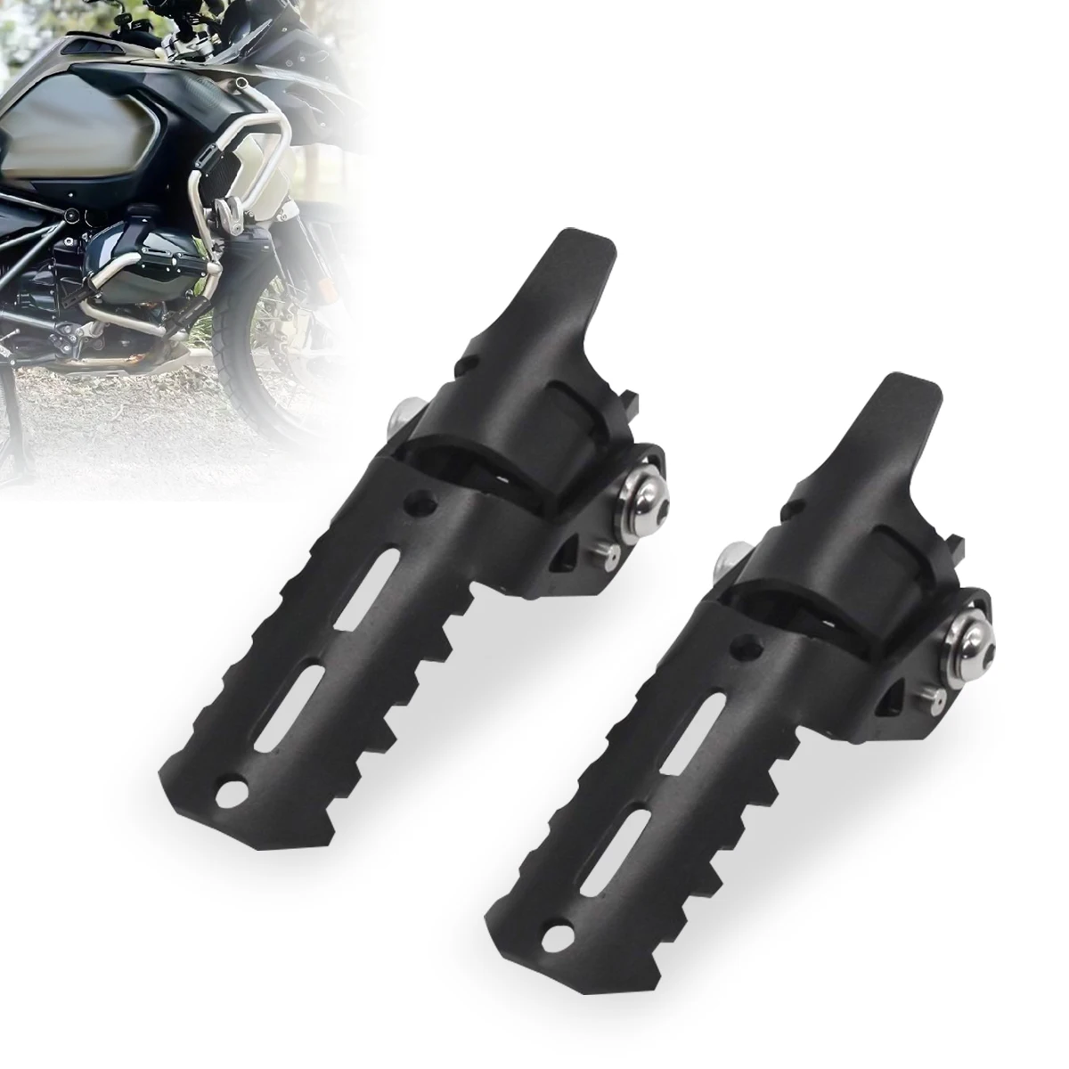

Motorcycle Highway Front Foot Pegs Folding Footrests Clamps For BMW R1250GS R 1250 GS LC 2013 - 2023 2022 R1200GS LC 2013- 2021