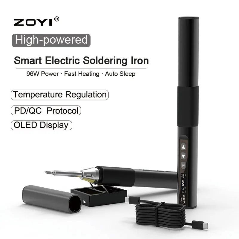 ZOYI ZT-N1 Portable 96W Electric Soldering Iron with Power Bank Compatibility - Ideal for Mobile Repair & DIY On-the-Go