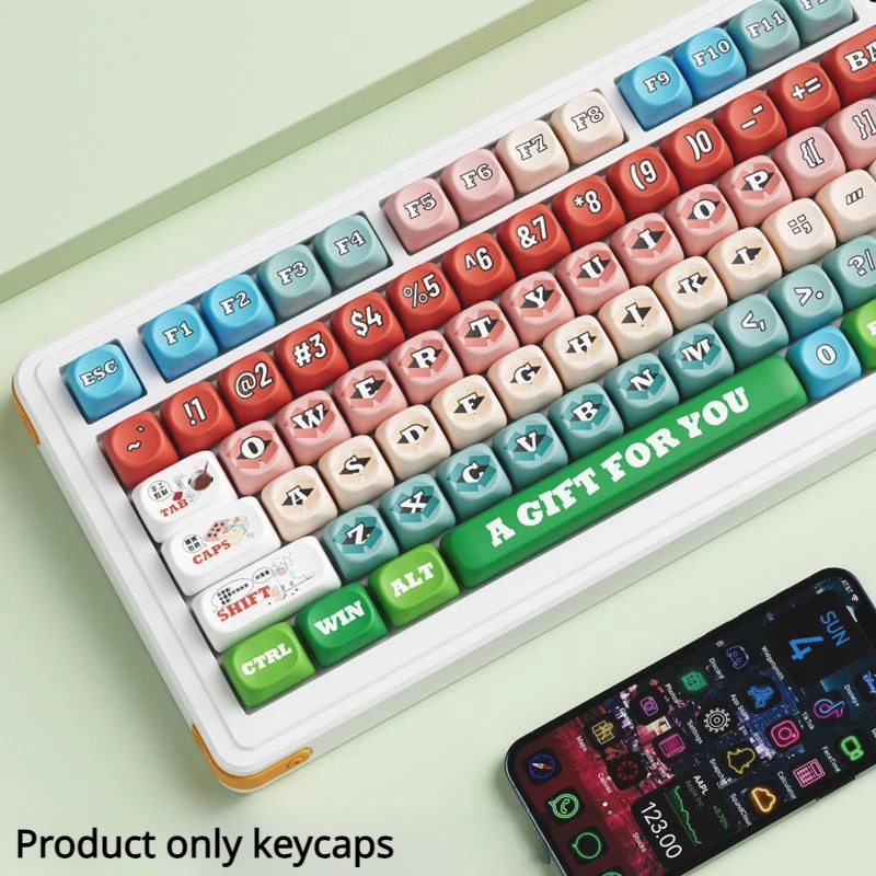 

Dopamine Style Keycaps 131 Keys MOA Profile PBT Square KeyCap Dye Sublimation Mechanical Keyboard Key Cap Keyboards Accessorie