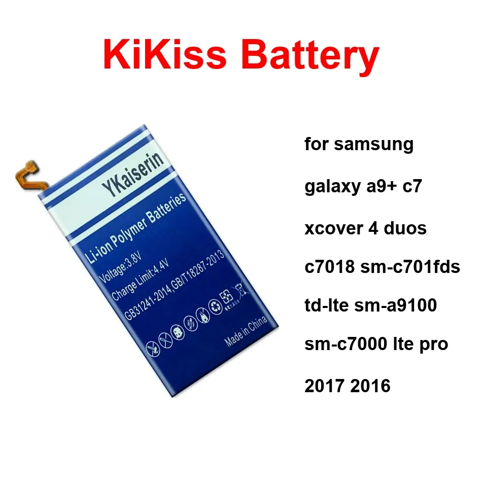 

Battery EB-BG390BBE EB-BC700ABE For Samsung Galaxy A9+ C7 Xcover 4 Duos C7018 SM-C701fds TD-Lte SM-A9100 SM-C7000 Lte Pro 2017