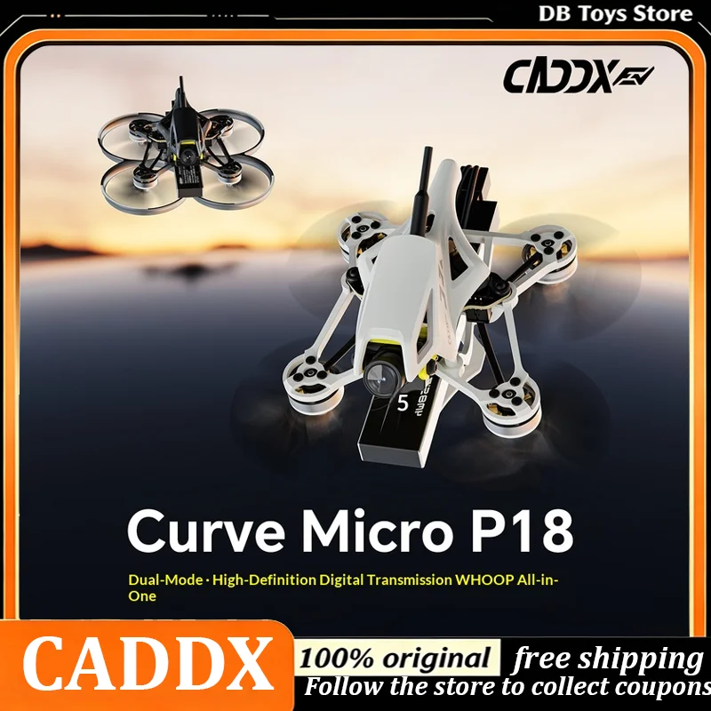 New Caddx Curve Micro P18 68mm Fpv Racing Drone 1102 Motor Dual Form Factor Elrs 2.4g Ascent Lite Hd System