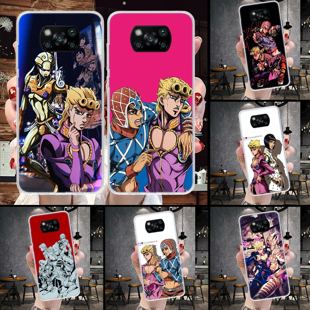 JoJo Bizarre Adventure Golden Wind Phone Case For Xiaomi Poco X6 X5 X4 X3 Nfc F6 F5 Pro F4 F3 M5S M5 M4 M3 M2 F2 F1 Cover Coque 