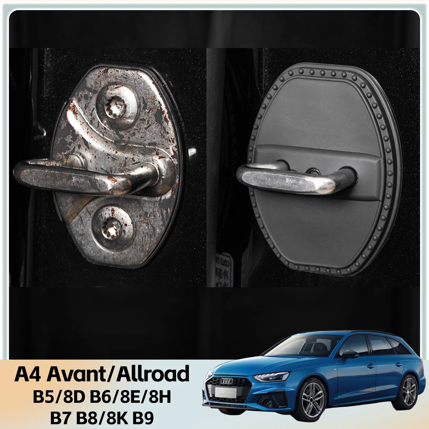 

2/4 шт. силиконовый чехол для дверного замка автомобиля, защитный декоративный чехол для Audi A4 Avant/Allroad B5/8D B6/8E/8H B7 B8/8K B9