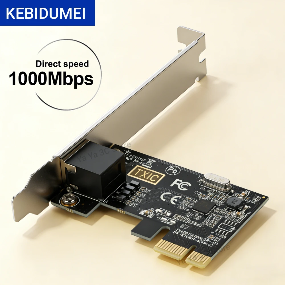 

KEBIDUMEI PCIE To RJ45 Network Card RTL8111E 10/100/1000Mbps RJ45 PCI Express Converter LAN Etherent Gigabit Adapter For Desktop