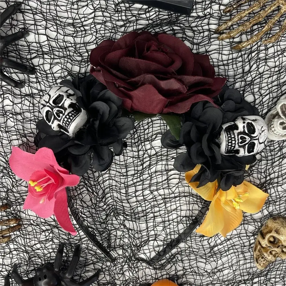 Mexicaanse Rose Flower Crown hoofdband feestkostuum foto rekwisieten dag van de dode zendspoel Boho Halloween hoofddeksels voor vrouwen