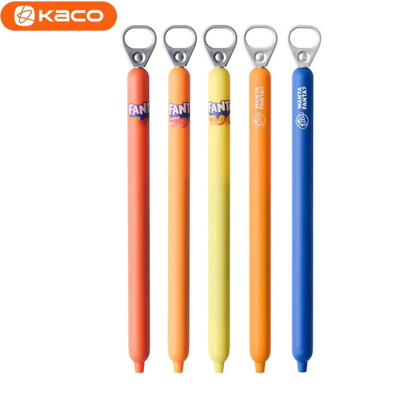 

KACO Fanta Collab Pull-Tab Gel Pen,Quick-Drying 0.5mm Black Ink Creative High Aesthetic for Students Practice Office Signature