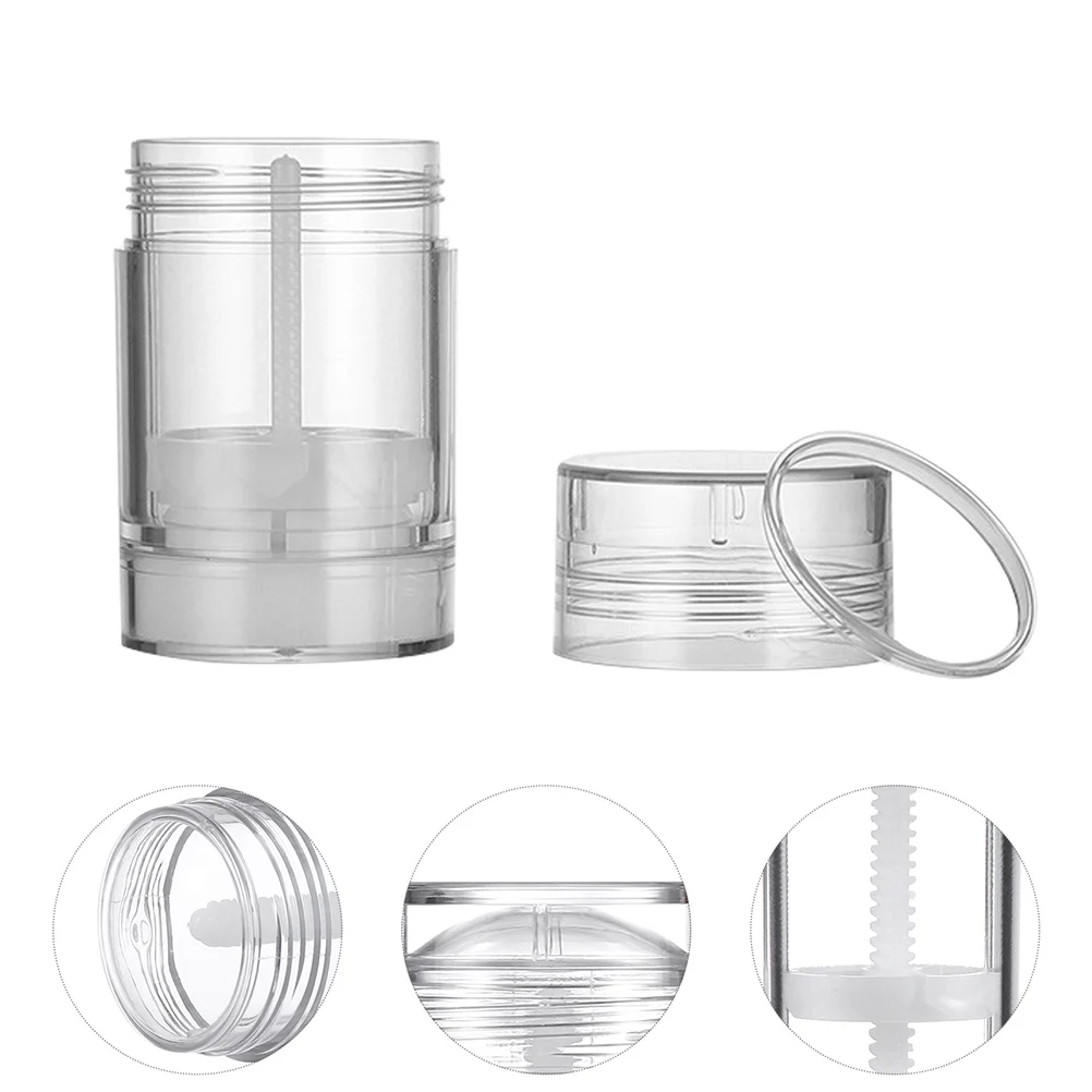 3pcs Empty Deodorant Containers Refillable Lip Balm Tubes Leakproof Portable Cream Dispenser Travel Size Storage Bottles For