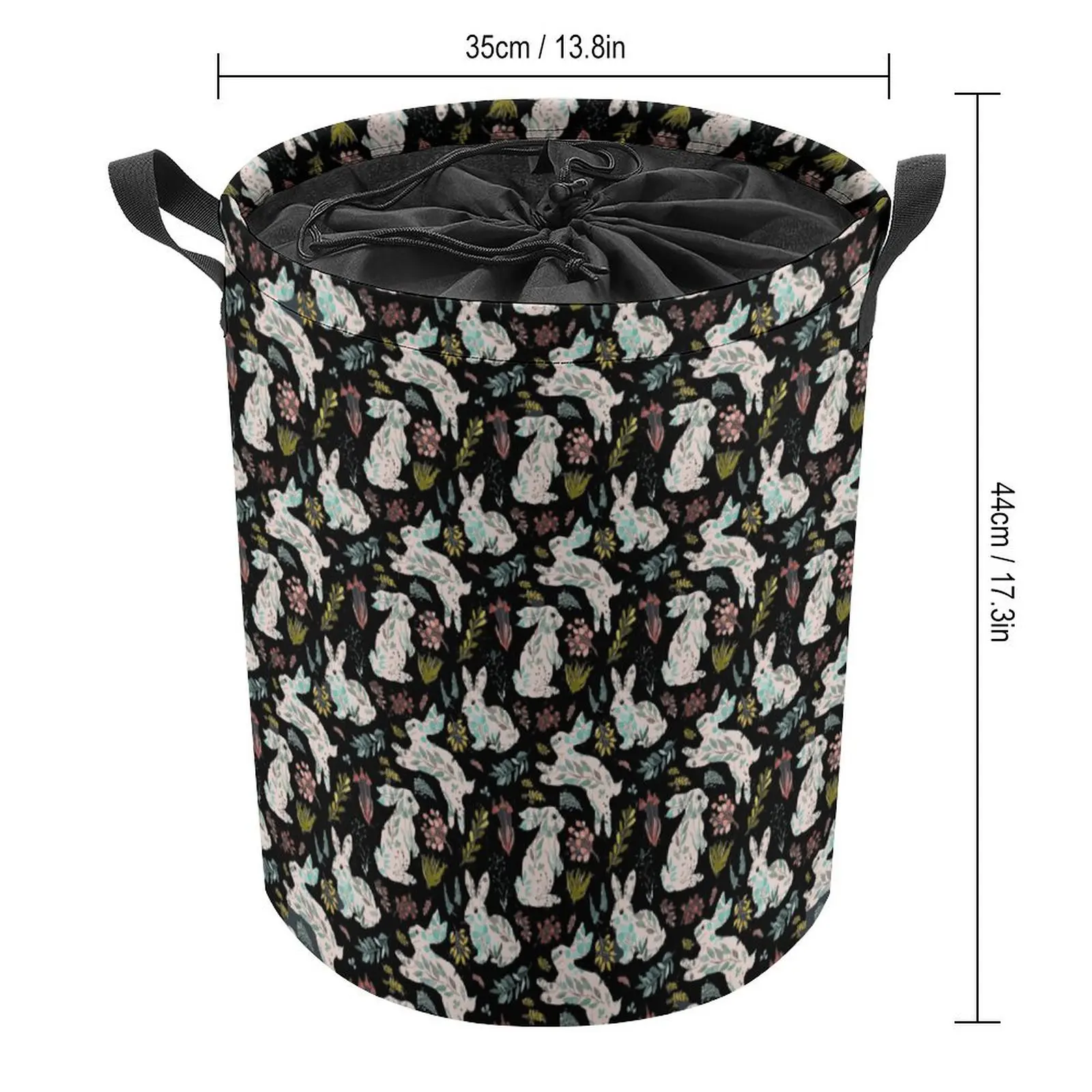 Storage Bins Rabbit Garden Women's Fitted Cesar Dust Proof Funny Graphic Laundry Basket Durable Portable Storage of Clothes Outd