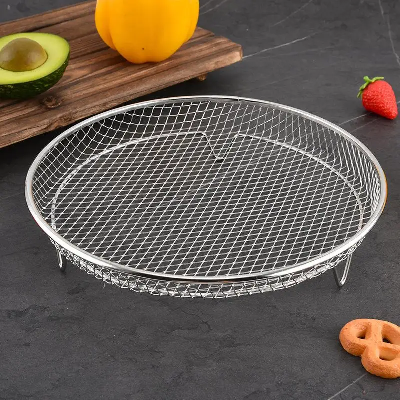 【K】Air Fryer Grille Suitable For Air Fryers Oven Grill Stainless Steel Stackable Grill Kitchen Utensils Cook Multiple Foods