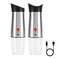 Electric Salt And Pepper Grinders Set, Rechargeable Pepper Mill,Automatic Seasoning Mills, Adjustable Grind Coarseness