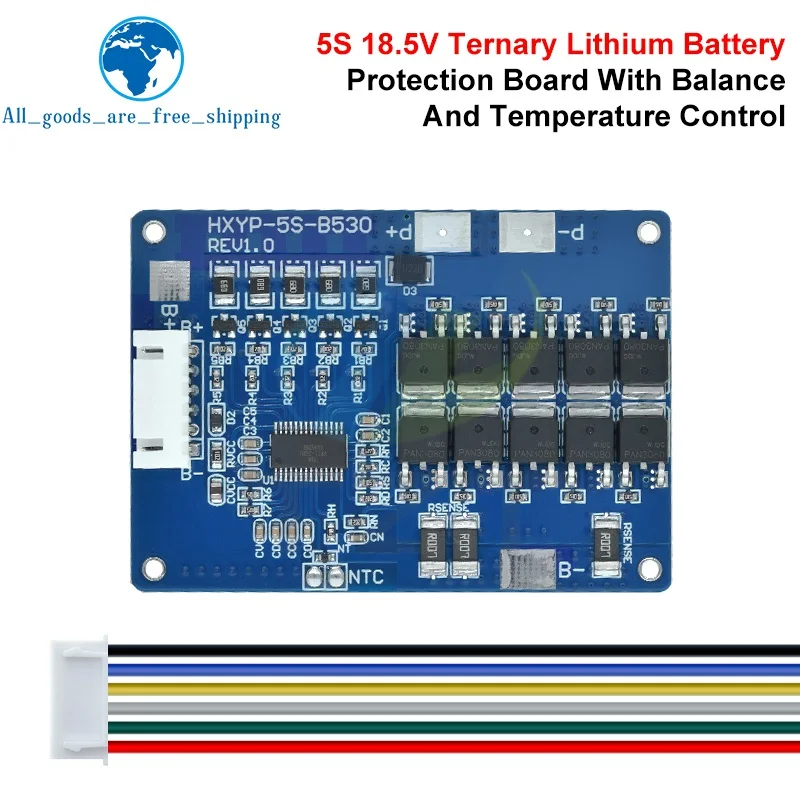 

5S 18V 21V 30A 45A BMS Lithium Battery Charging Protection Board With NTC Resistors With Balance And NTC Temperature Protection