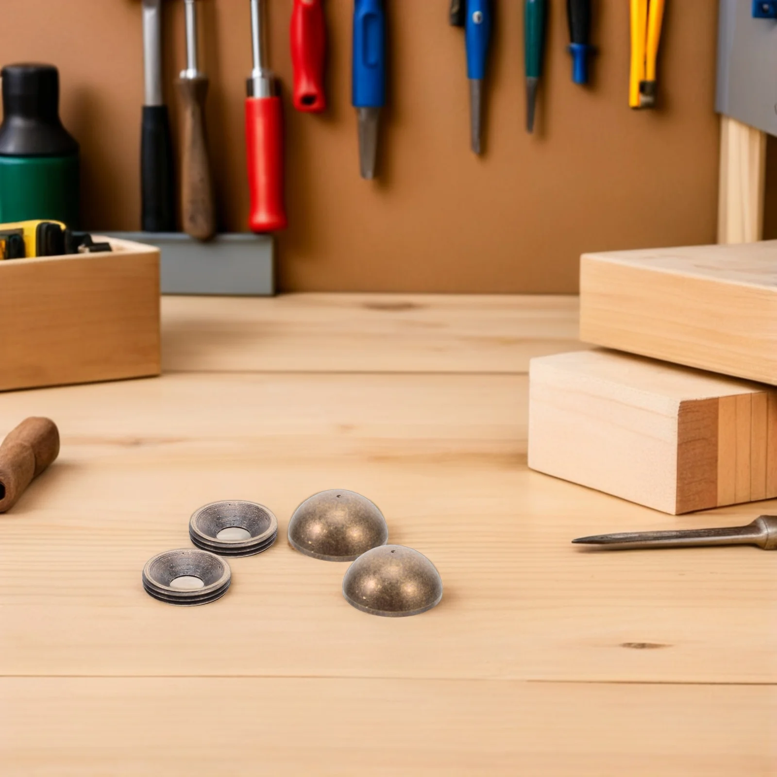 

8Sets Brass Decorative Screw Caps Retro Mirror Fixing Screws with Covers Self Tapping for Glass Cabinet Wall Mounting Hardware