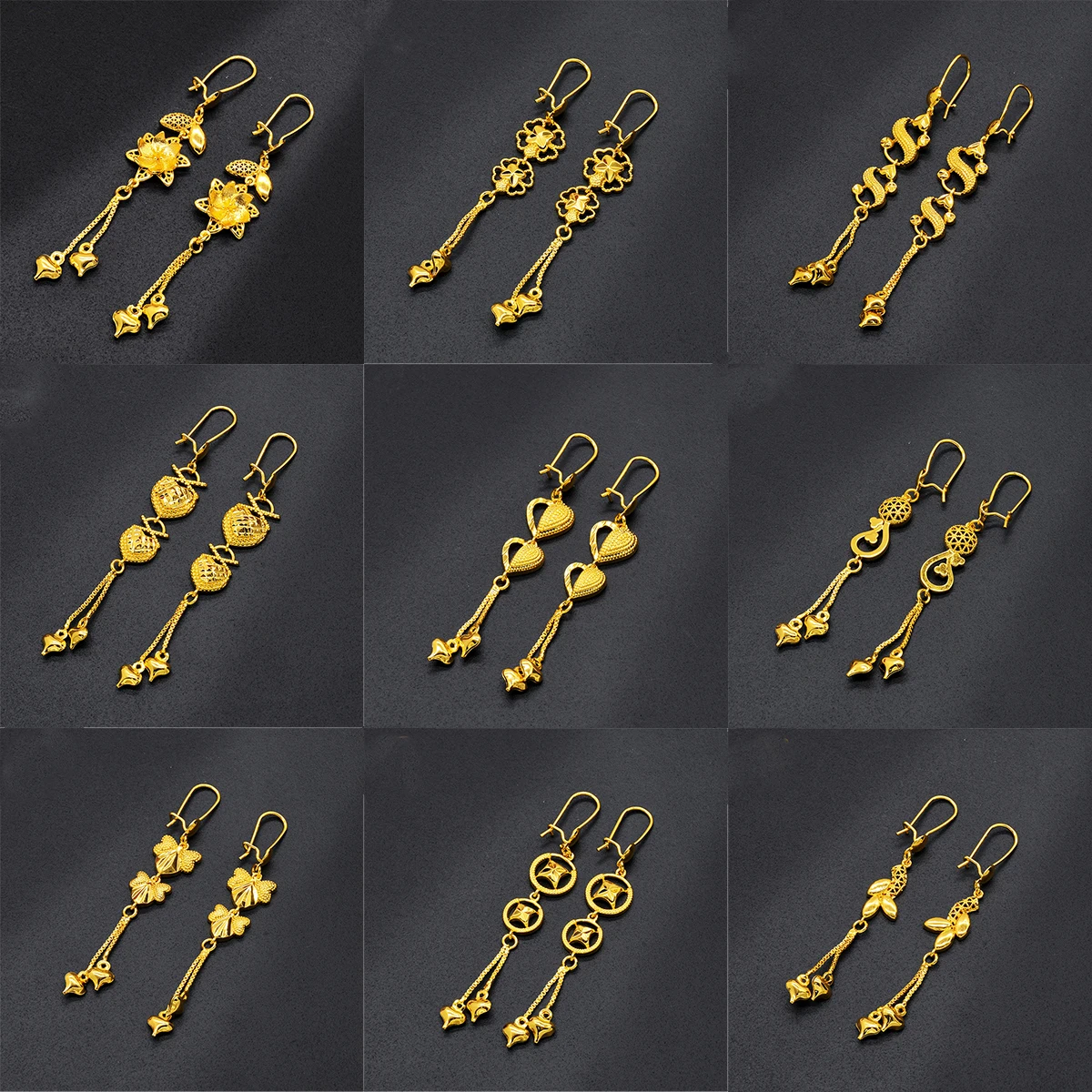 Neuer Trend: Elegante Ohrhänger für Damen, indische Blumen, vergoldet, geometrisch, lange Hängeohrringe, Bankett-Schmuck, Accessoires