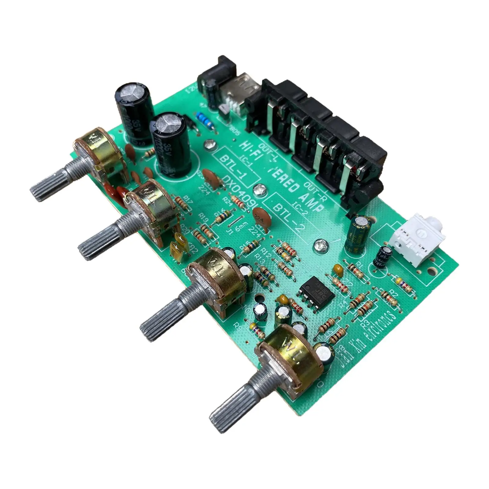 Dual Channel Digital Power Amplifier Board Adjustable Volume Stereo Hi Fi Amplifier for Car 24V Home Audio System