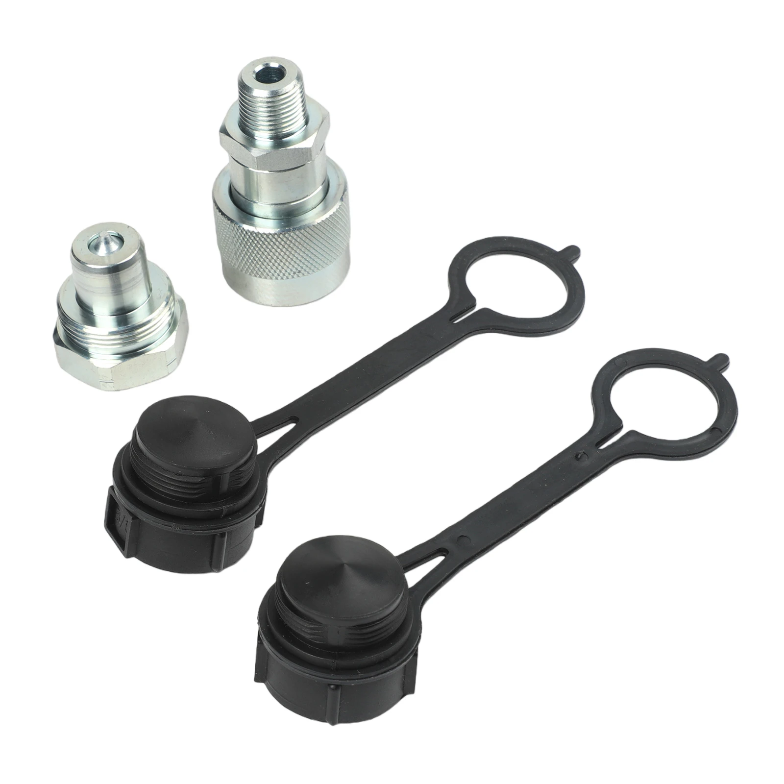 NPT38 Hydraulic Quick Connector Set Includes Dust Covers Protecting Connectors for Hydraulic Jacks and Cylinders