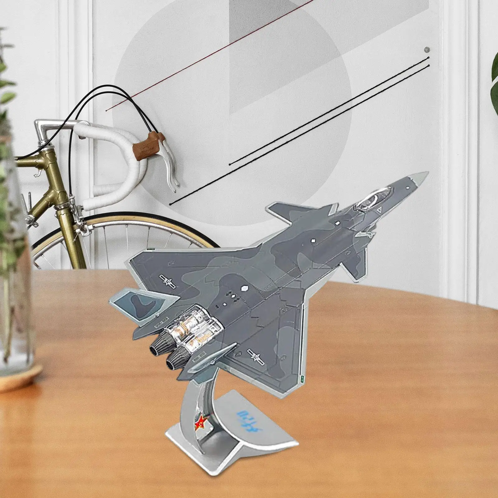 1:144 J20 Diecast Fighter Model with Display Base Kids Adults Toy for Bar