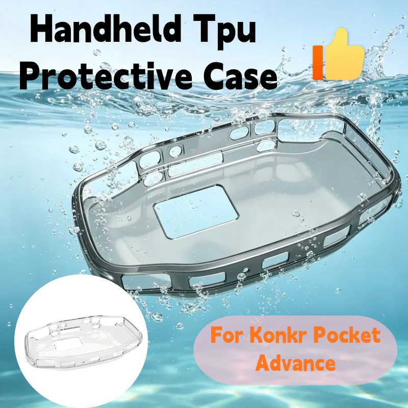 Transparente, weiche Schutzhülle aus TPU für die Konkr Pocket Advance Handheld-Spielkonsole, stoßfest, schützt vor Stürzen.