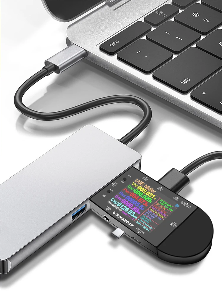 DC5.5 DC5525 kolorowy woltomierz cyfrowy amperomierz power bank czujnik napięcia volt Amper bateria router licznik elektryczny — zdjęcie 2