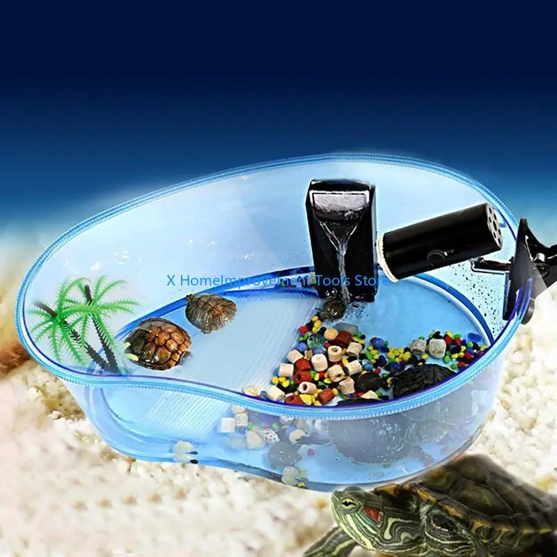 

Small Turtles Container Cage Carriers No Cover Basking Island Breathable Reptiles Habitat Plastics Box 31KA