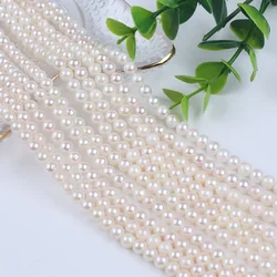 5.5-6mm genuine sea water Akoya real natural white round pearls strand