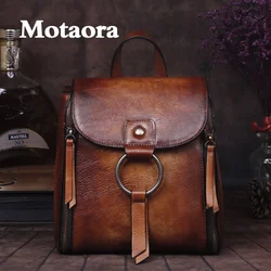 MOTAORA Vintage Echtem Leder Rucksack Für Frauen Rindsleder Satchel Schulter Luxus Taschen Neue Rucksäcke Für Schule Jugendliche Mädchen