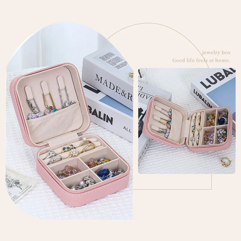 

Портативный мини-шкатулка для хранения ювелирных изделий, органайзер для путешествий, чехол для ювелирных изделий, кожаный чехол для хранения серег, ожерелье, кольцо, органайзер для ювелирных изделий, дисплей