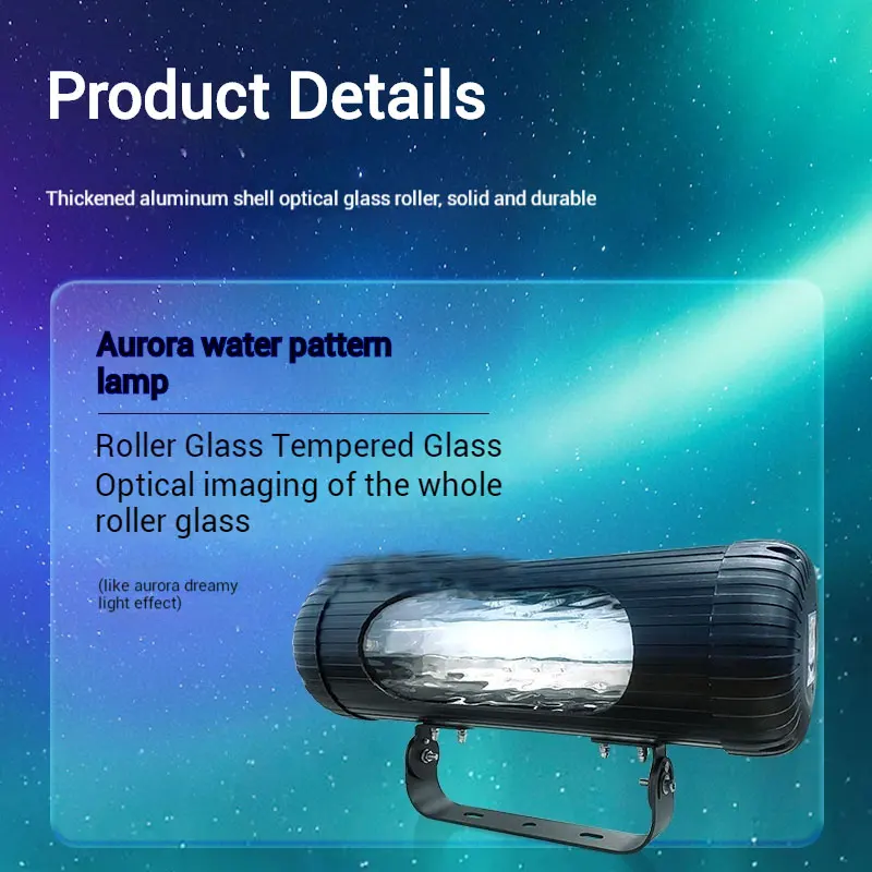 Aurora dinâmica borealis ondulação de água ao ar livre à prova dwaterproof água pátio exterior parede ponte holofote atmosfera luz decorativa