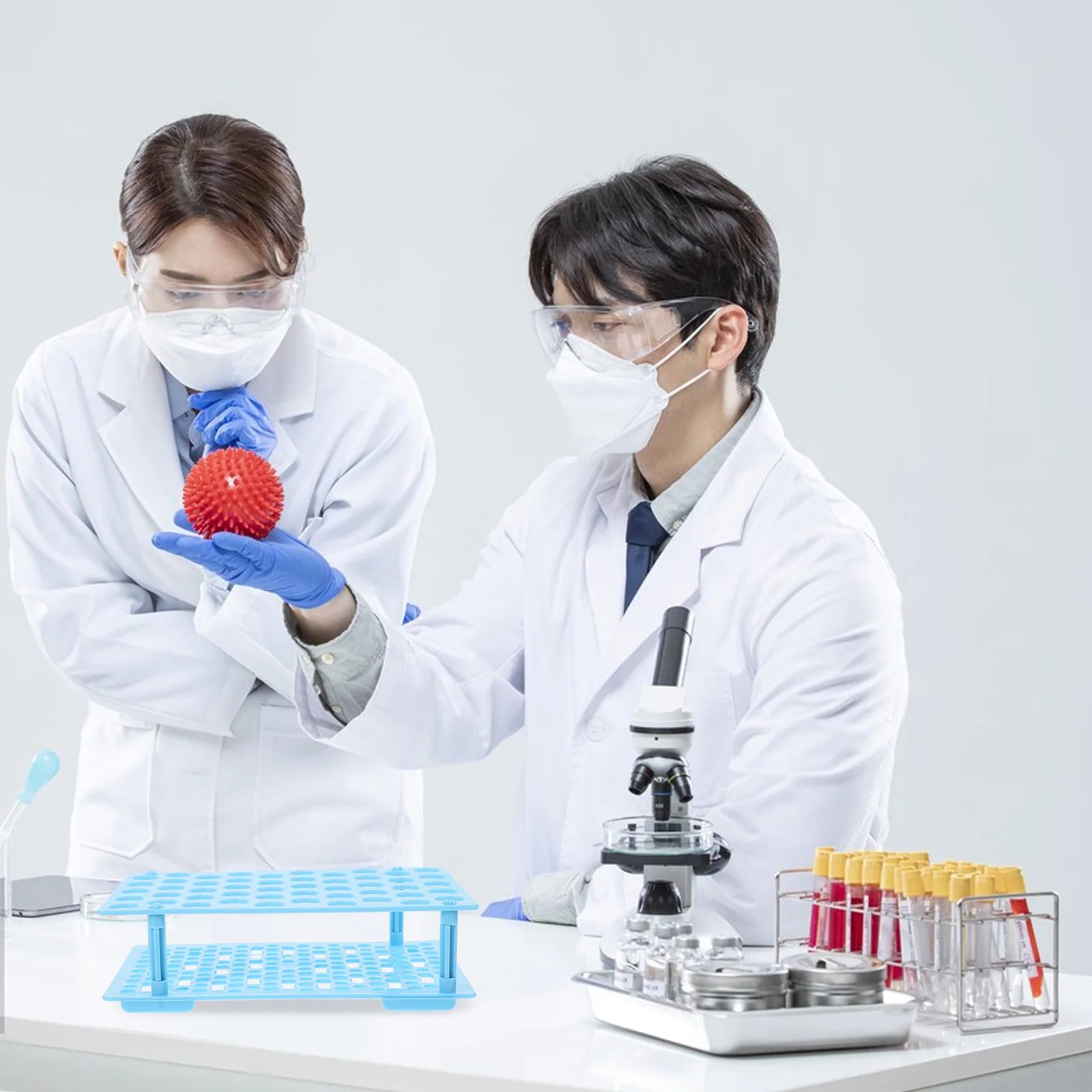 

50-Hole Plastic Rack Detachable Lab Test Tube Holder 10Ml 15Ml Compatible Science Organizer Multifunctional Tube